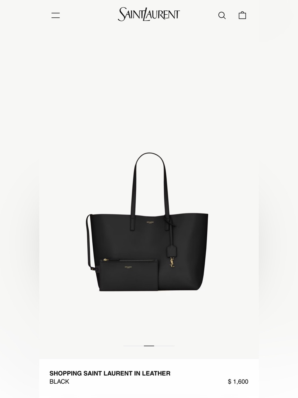 Saint Laurent Shopping Tote Bag in Black Leather - Picture 5 of 16